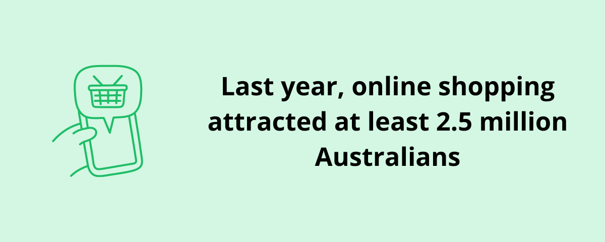 online shopping attracted at least 2.5 million Australians